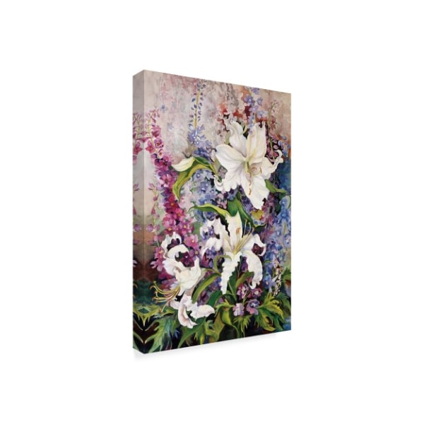 Joanne Porter 'White Oriental Lilies' Canvas Art,30x47